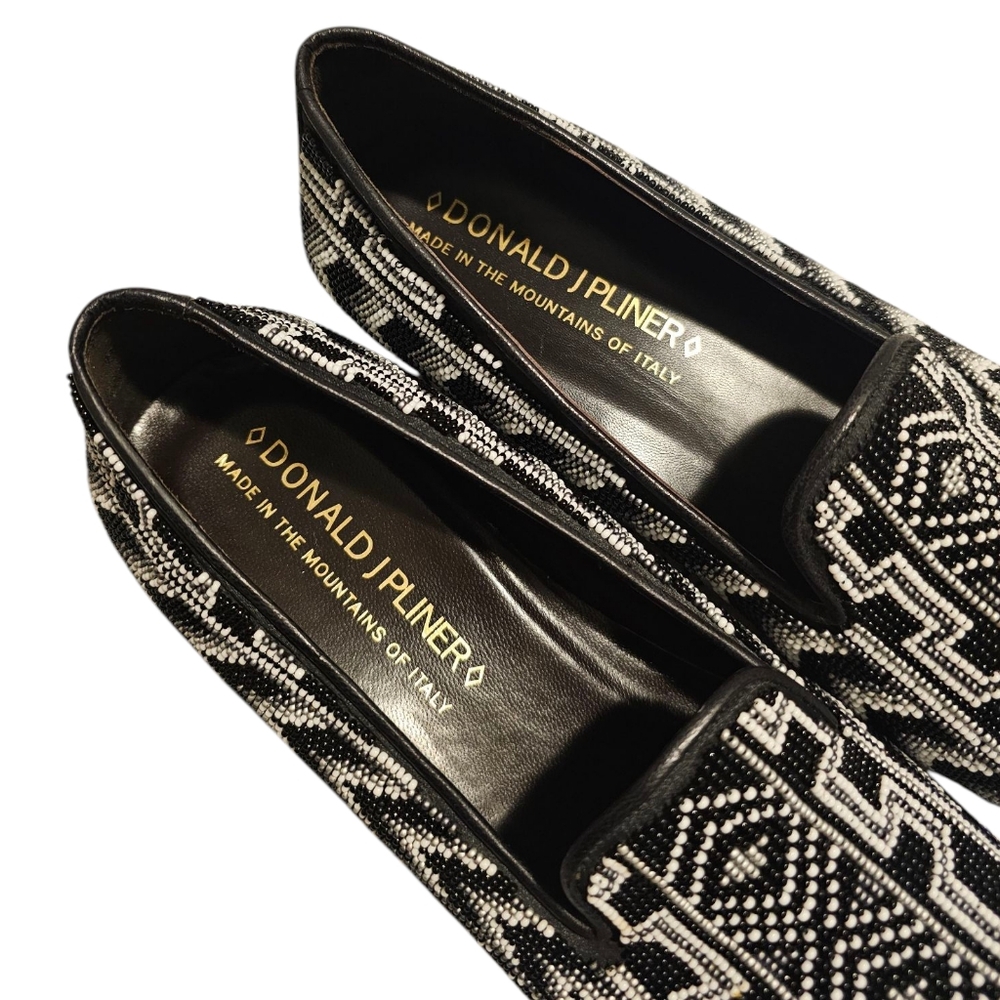 Donald J. Pliner Black and White Patterned Flats - Picture 9 of 11